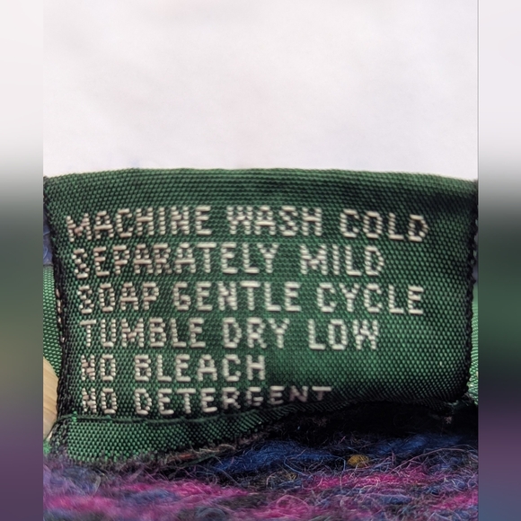 Vintage Hunt Club Large Wool Blend Grandpa Sweater Blue Purple Cozy - Picture 7 of 10